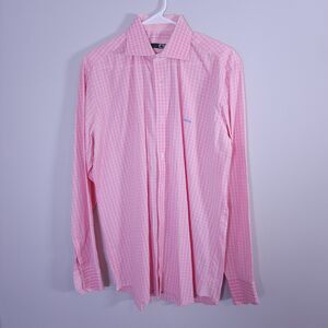 Miltiadis Shirt Men's XL Boca Raton Pink Long Sleeve Button Down Casual